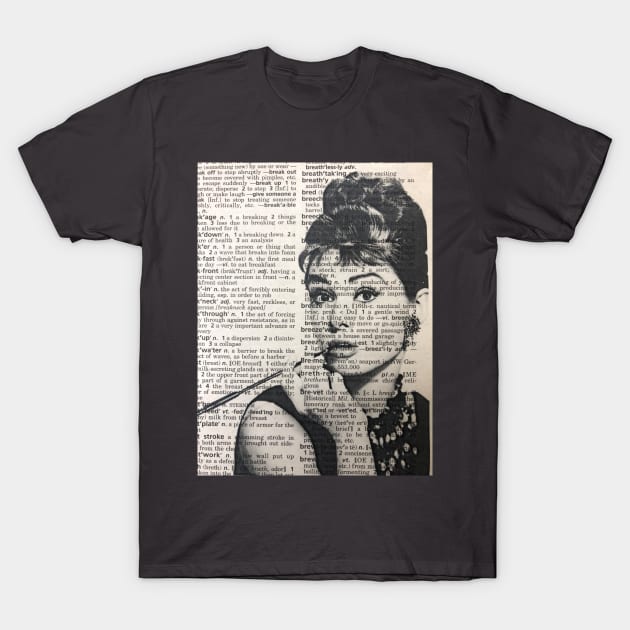 Audrey on Dictionary Page T-Shirt by TheBookTreeFairy